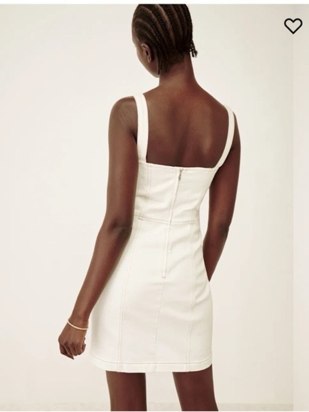 Reformation Nikki Bustier Denim Mini‎ Dress Vintage White festival 12 - Picture 2 of 11